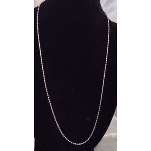 sterling Silver 925 Plated 18 Inch Ball‎ Chain Necklace New Thin 1/16th" Wide